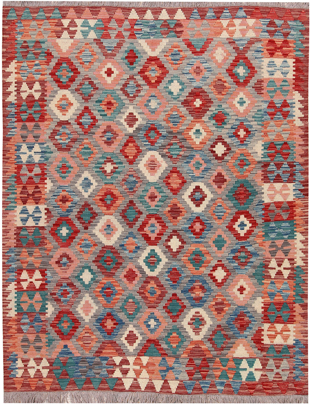 Multi Colored Kilim 5' x 6' 4 - No. 66770 - ALRUG Rug Store
