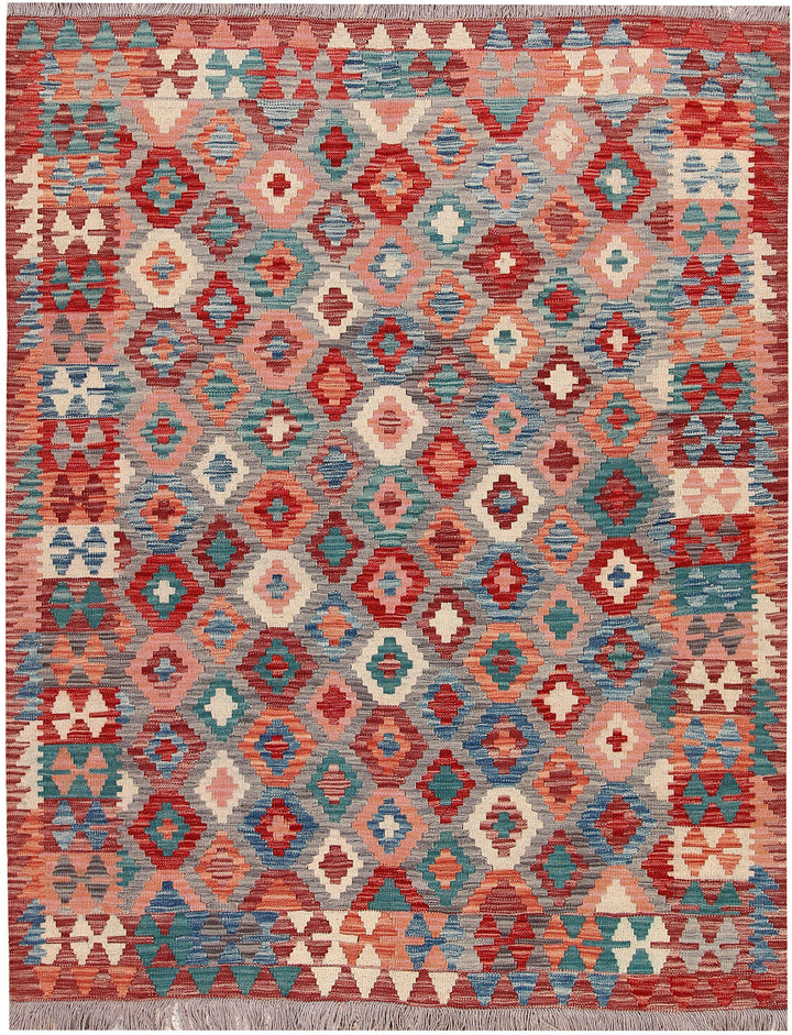 Multi Colored Kilim 5' x 6' 4 - No. 66770 - ALRUG Rug Store