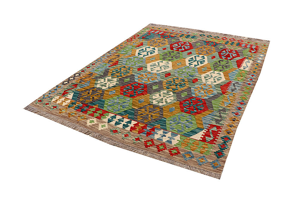 Multi Colored Kilim 5' x 6' 6 - No. 66771 - ALRUG Rug Store