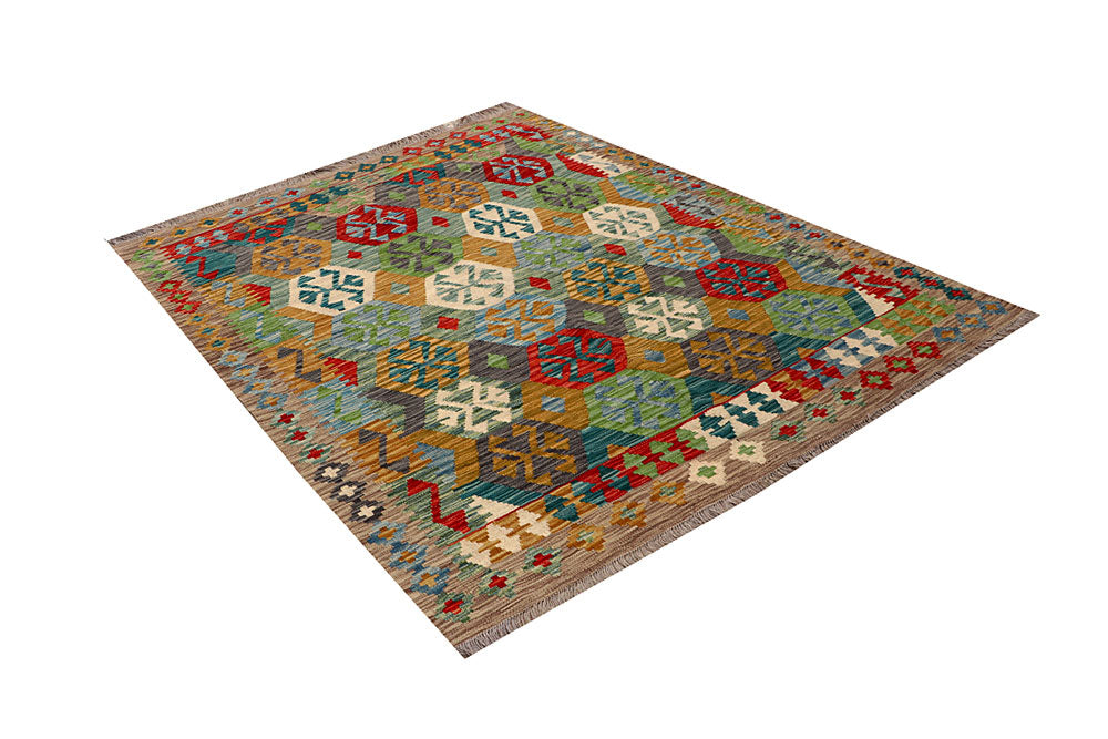 Multi Colored Kilim 5' x 6' 6 - No. 66771 - ALRUG Rug Store