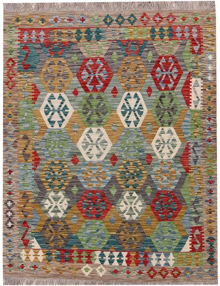 Multi Colored Kilim 5' x 6' 6 - No. 66771 - ALRUG Rug Store