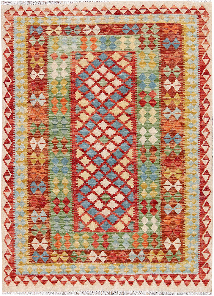 Multi Colored Kilim 4' 7 x 6' 4 - No. 66772 - ALRUG Rug Store