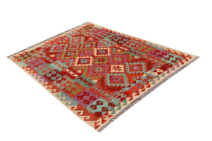 Multi Colored Kilim 4' 10 x 6' 6 - No. 66773 - ALRUG Rug Store