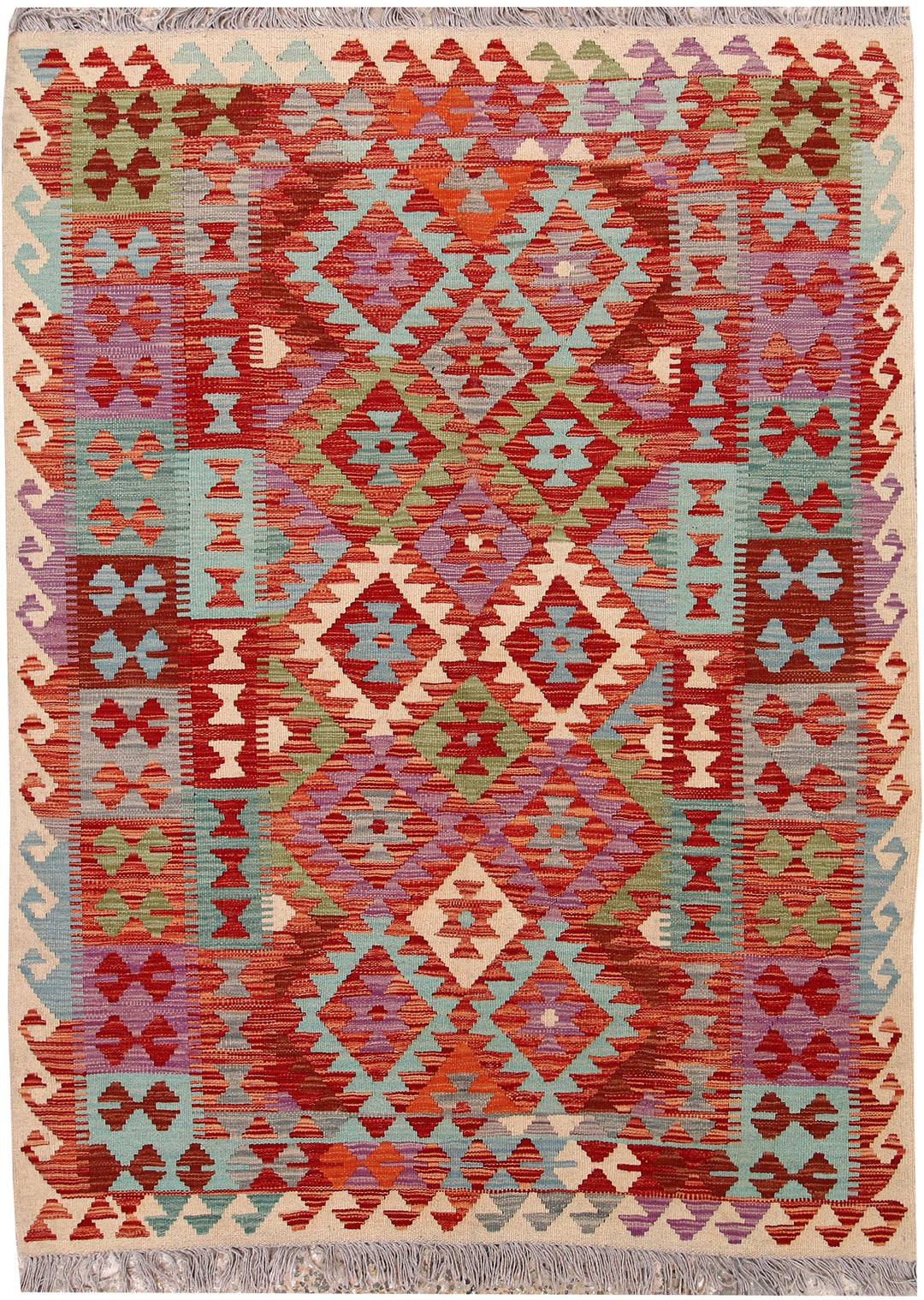 Multi Colored Kilim 4' 10 x 6' 6 - No. 66773 - ALRUG Rug Store