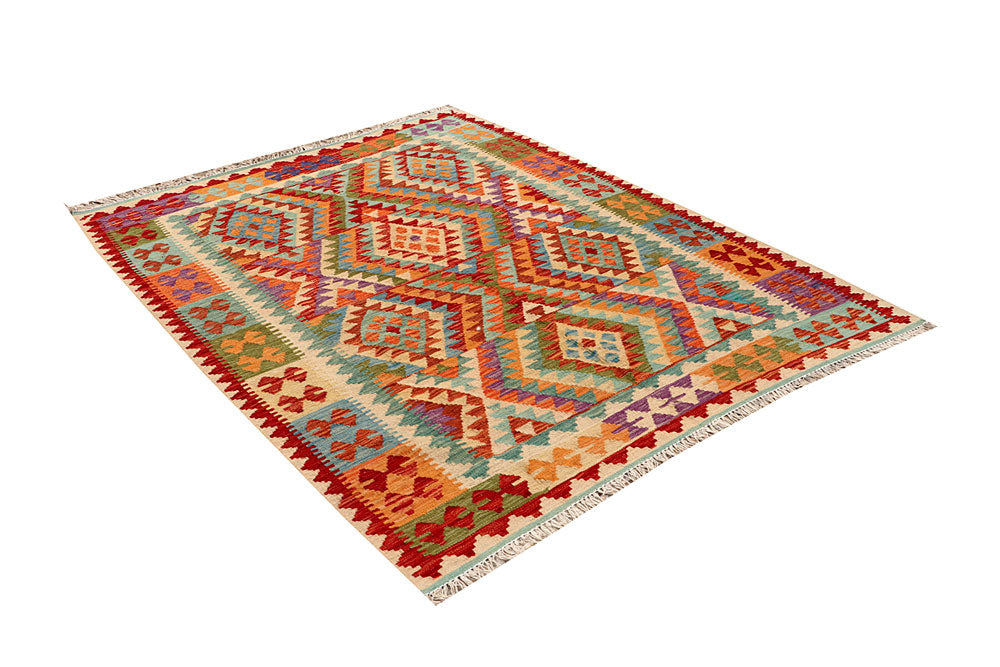 Multi Colored Kilim 4' 11 x 6' 4 - No. 66774 - ALRUG Rug Store