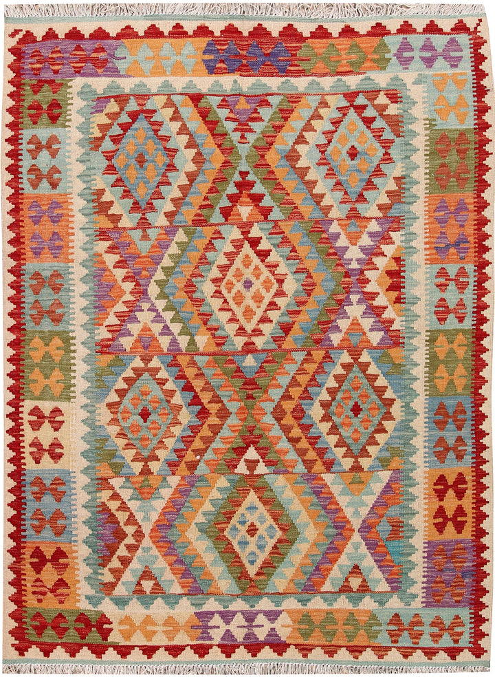 Multi Colored Kilim 4' 11 x 6' 4 - No. 66774 - ALRUG Rug Store