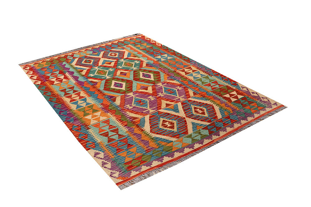 Multi Colored Kilim 4' 11 x 6' 5 - No. 66775 - ALRUG Rug Store