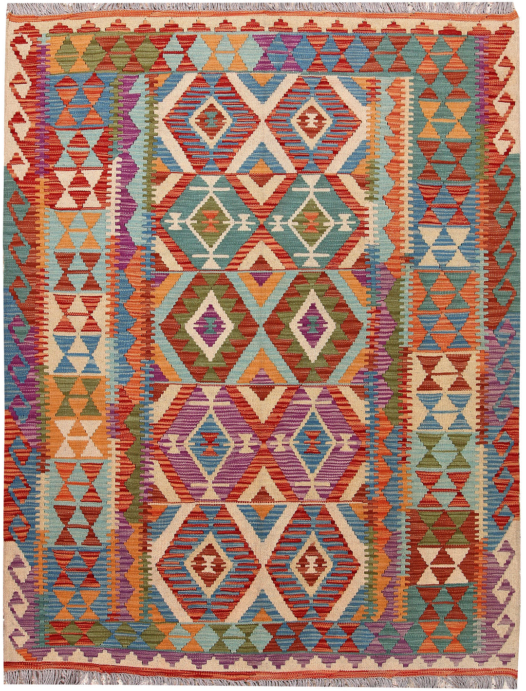 Multi Colored Kilim 4' 11 x 6' 5 - No. 66775 - ALRUG Rug Store