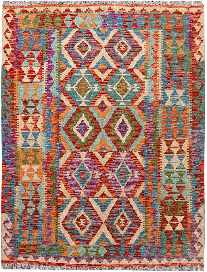 Multi Colored Kilim 4' 11 x 6' 5 - No. 66775 - ALRUG Rug Store