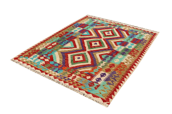 Multi Colored Kilim 5' x 6' 1 - No. 66776 - ALRUG Rug Store