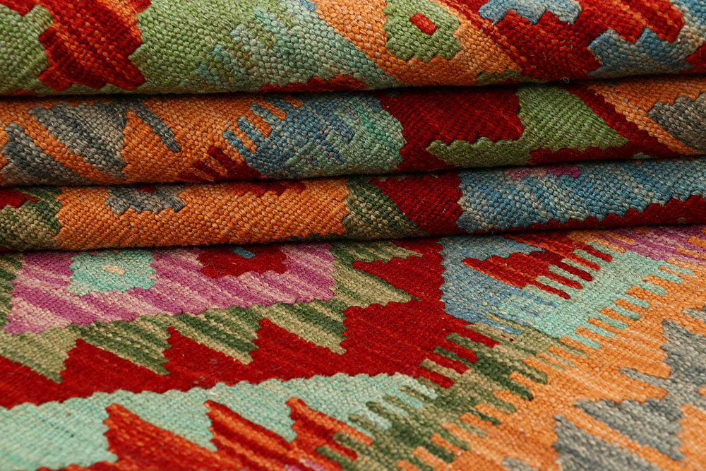 Multi Colored Kilim 5' 1 x 6' 6 - No. 66777 - ALRUG Rug Store