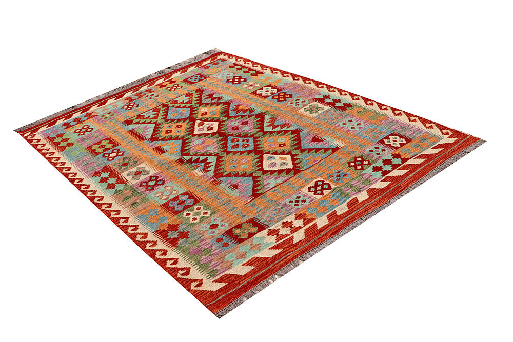 Multi Colored Kilim 5' 1 x 6' 6 - No. 66777 - ALRUG Rug Store
