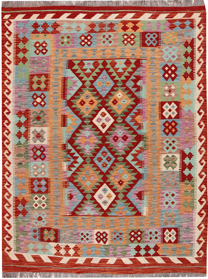 Multi Colored Kilim 5' 1 x 6' 6 - No. 66777 - ALRUG Rug Store