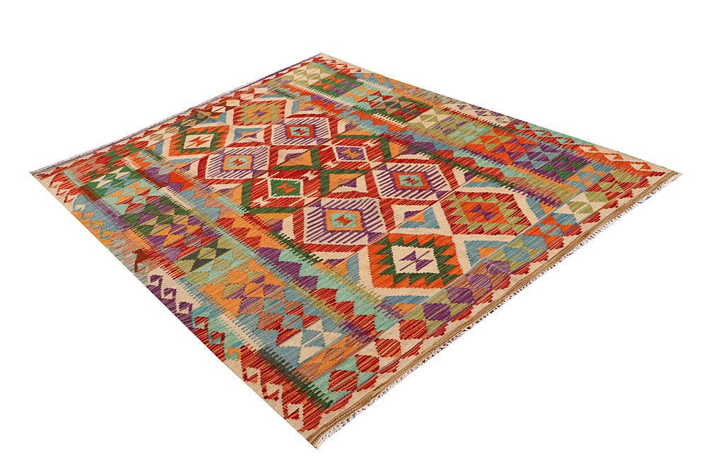 Multi Colored Kilim 5' 1 x 6' 6 - No. 66779 - ALRUG Rug Store