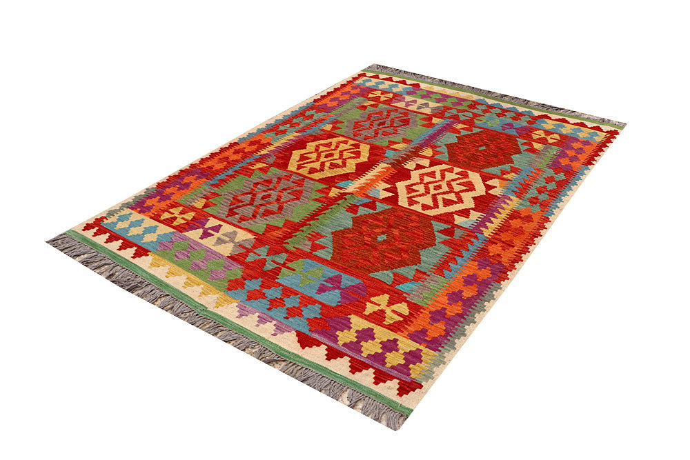 Multi Colored Kilim 4' 10 x 6' 9 - No. 66780 - ALRUG Rug Store