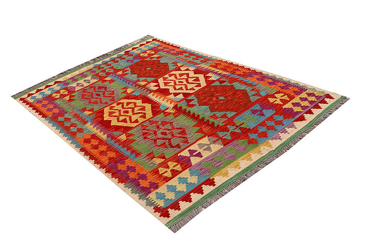 Multi Colored Kilim 4' 10 x 6' 9 - No. 66780 - ALRUG Rug Store