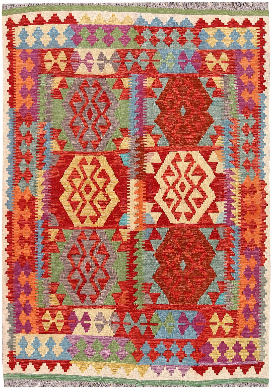 Multi Colored Kilim 4' 10 x 6' 9 - No. 66780 - ALRUG Rug Store