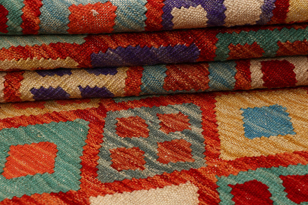 Multi Colored Kilim 5' 1 x 6' 5 - No. 66781 - ALRUG Rug Store