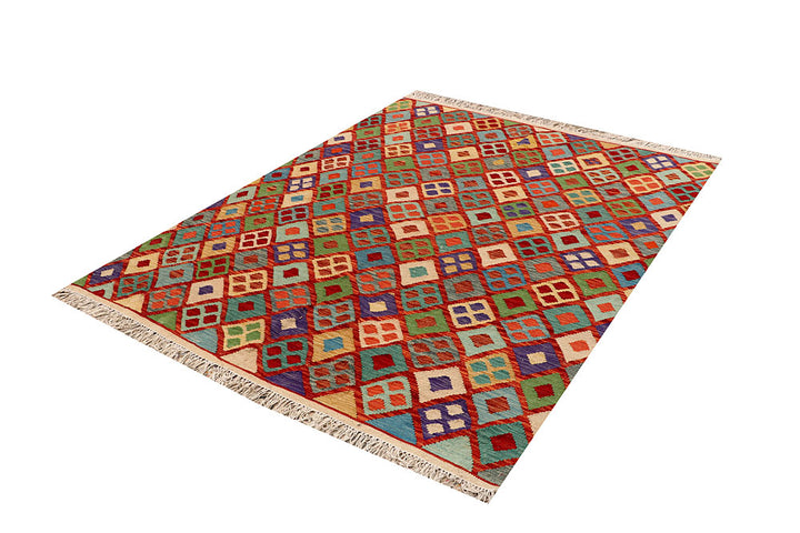 Multi Colored Kilim 5' 1 x 6' 5 - No. 66781 - ALRUG Rug Store