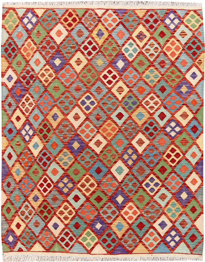 Multi Colored Kilim 5' 1 x 6' 5 - No. 66781 - ALRUG Rug Store