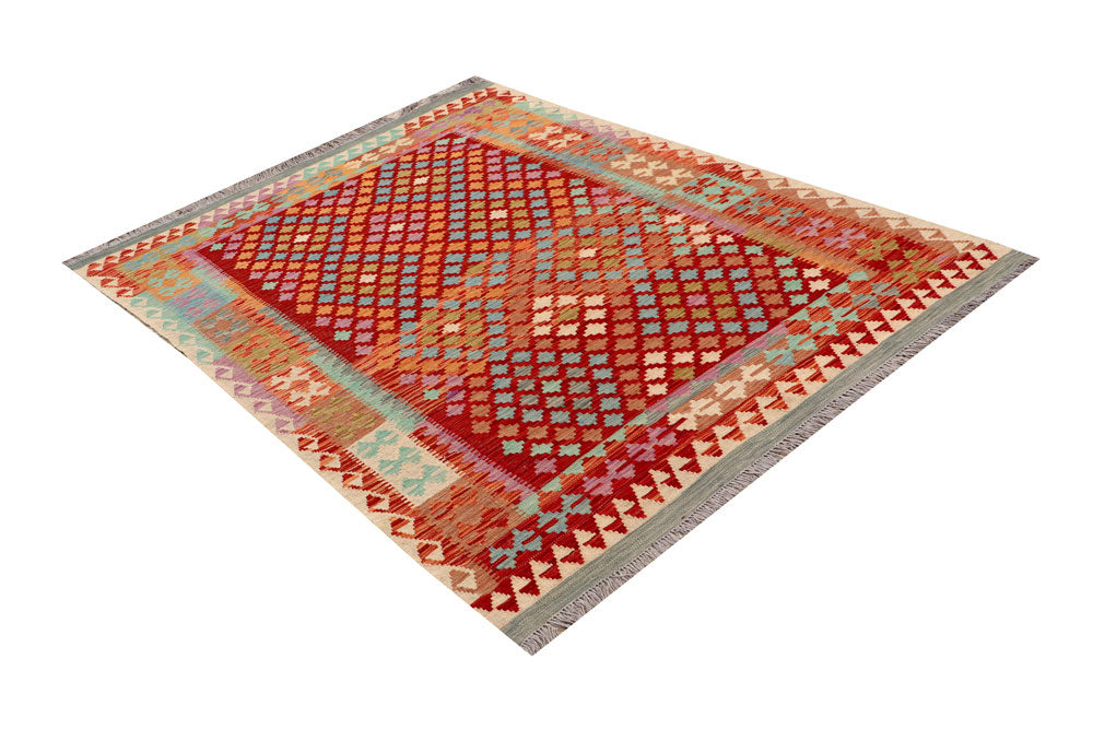 Multi Colored Kilim 4' 11 x 6' 8 - No. 66782 - ALRUG Rug Store
