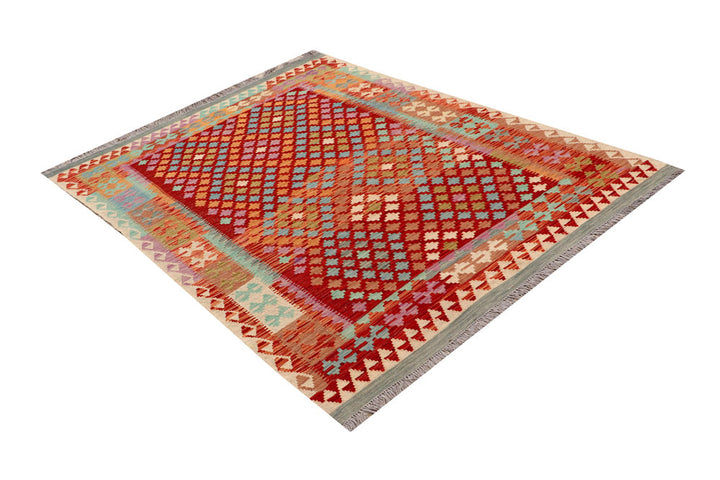 Multi Colored Kilim 4' 11 x 6' 8 - No. 66782 - ALRUG Rug Store