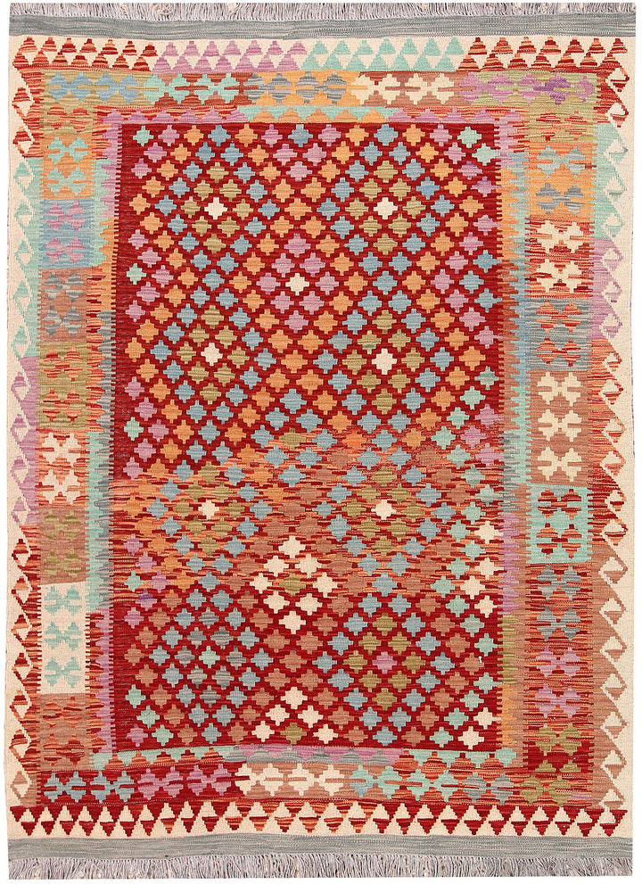 Multi Colored Kilim 4' 11 x 6' 8 - No. 66782 - ALRUG Rug Store