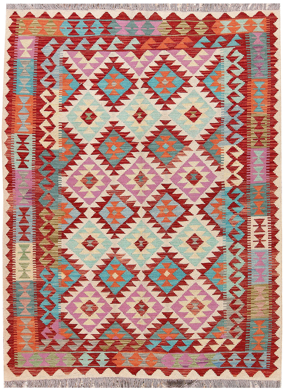 Multi Colored Kilim 4' 10 x 6' 4 - No. 66783 - ALRUG Rug Store