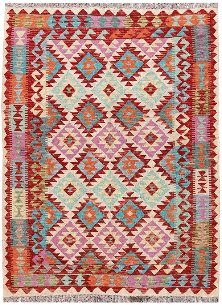 Multi Colored Kilim 4' 10 x 6' 4 - No. 66783 - ALRUG Rug Store