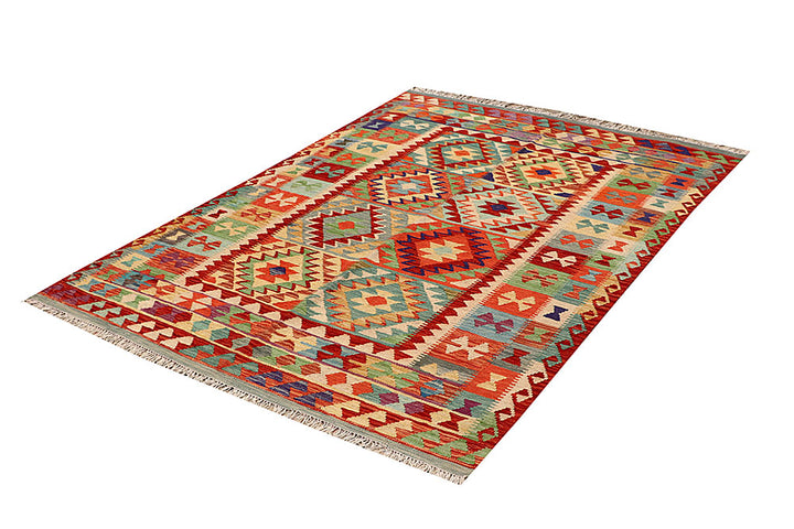 Multi Colored Kilim 4' 9 x 6' 6 - No. 66784 - ALRUG Rug Store