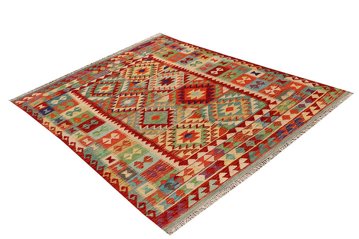 Multi Colored Kilim 4' 9 x 6' 6 - No. 66784 - ALRUG Rug Store