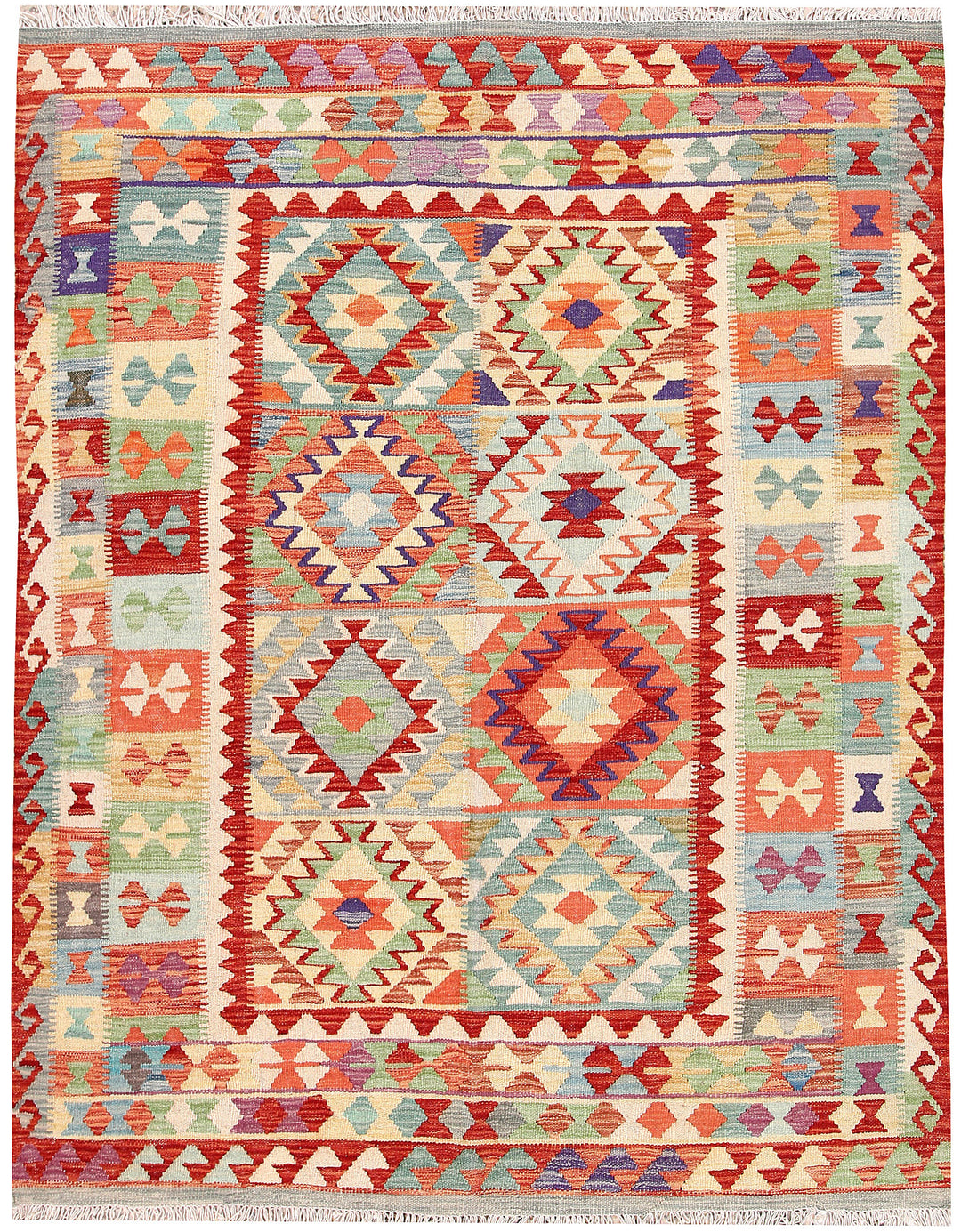 Multi Colored Kilim 4' 9 x 6' 6 - No. 66784 - ALRUG Rug Store
