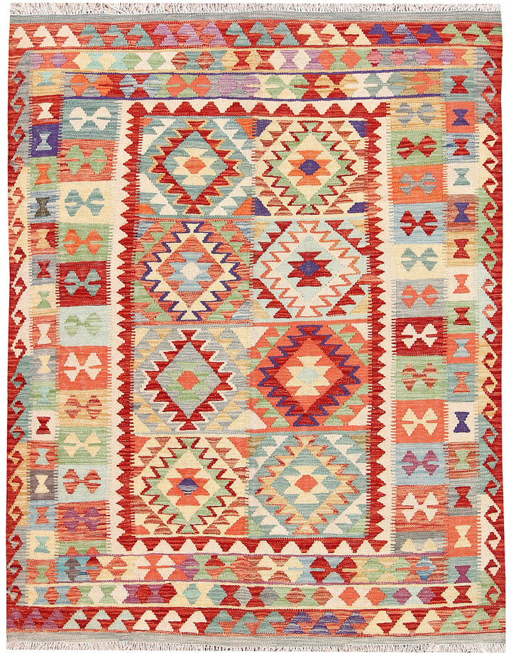 Multi Colored Kilim 4' 9 x 6' 6 - No. 66784 - ALRUG Rug Store