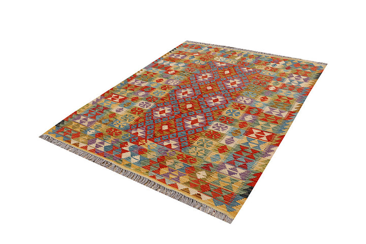 Multi Colored Kilim 5' 1 x 6' 6 - No. 66785 - ALRUG Rug Store