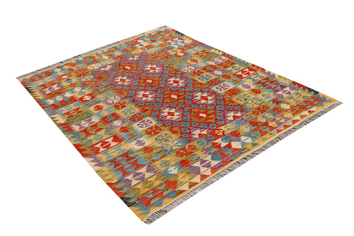 Multi Colored Kilim 5' 1 x 6' 6 - No. 66785 - ALRUG Rug Store