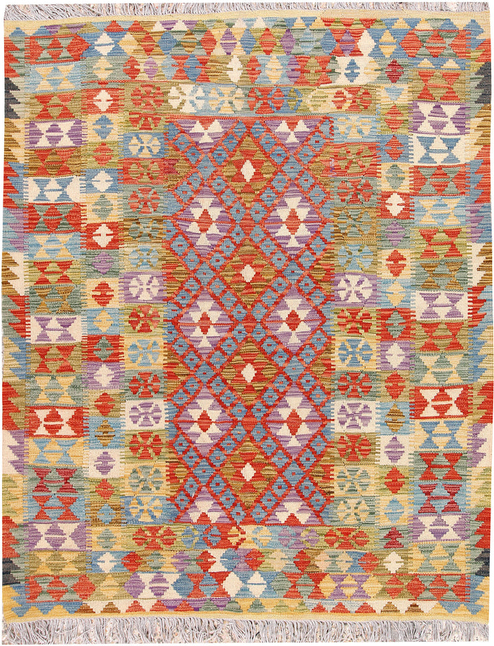 Multi Colored Kilim 5' 1 x 6' 6 - No. 66785 - ALRUG Rug Store