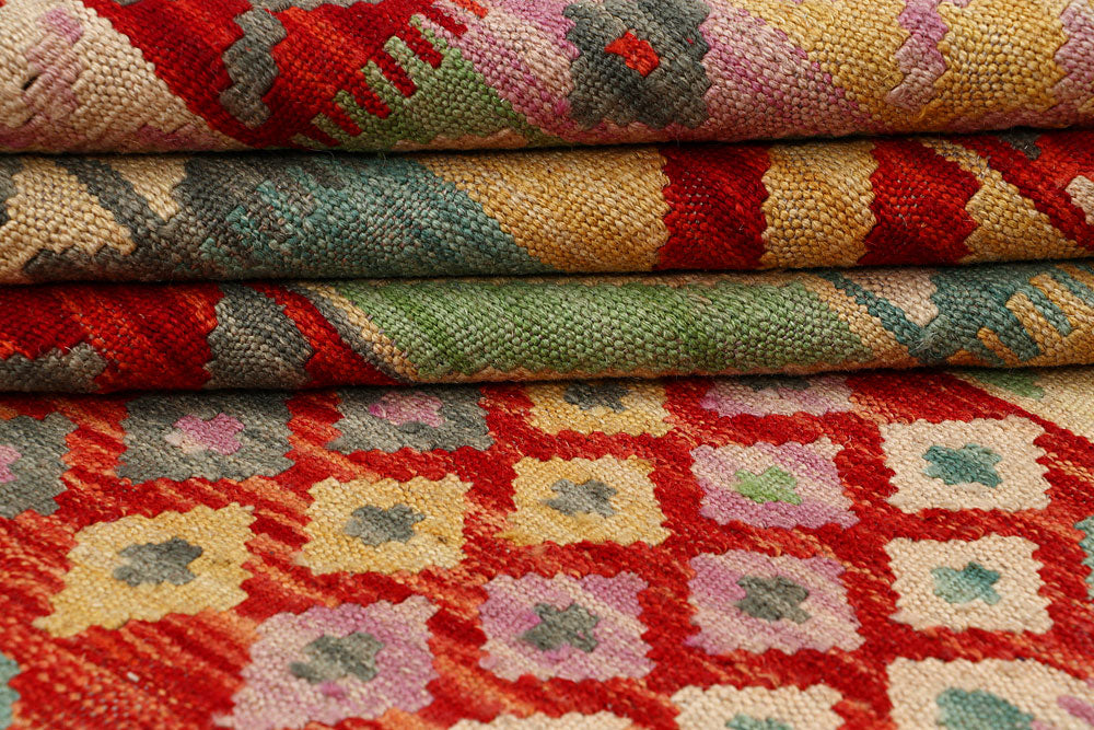 Multi Colored Kilim 5' 1 x 6' 5 - No. 66786 - ALRUG Rug Store