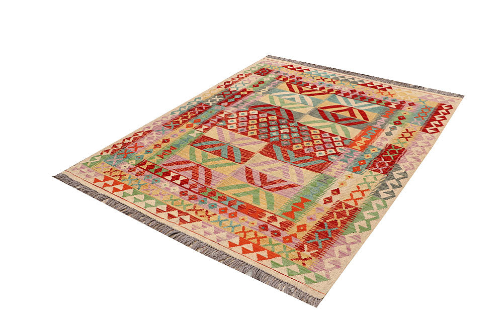 Multi Colored Kilim 5' 1 x 6' 5 - No. 66786 - ALRUG Rug Store