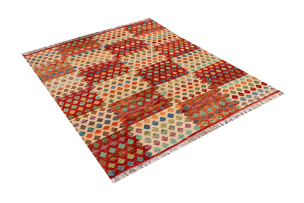 Multi Colored Kilim 5' 2 x 6' 5 - No. 66787 - ALRUG Rug Store