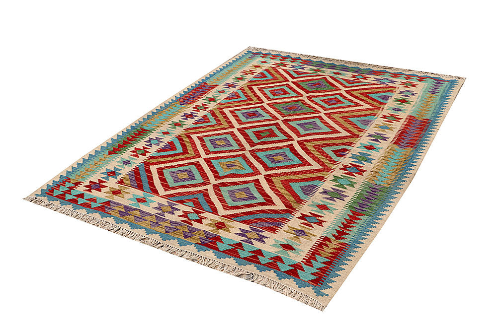 Multi Colored Kilim 4' 11 x 6' 2 - No. 66788 - ALRUG Rug Store