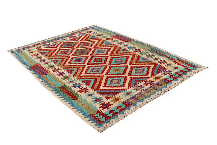 Multi Colored Kilim 4' 11 x 6' 2 - No. 66788 - ALRUG Rug Store