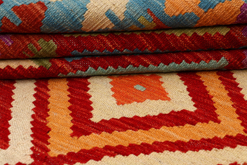 Multi Colored Kilim 5' 2 x 6' 6 - No. 66790 - ALRUG Rug Store