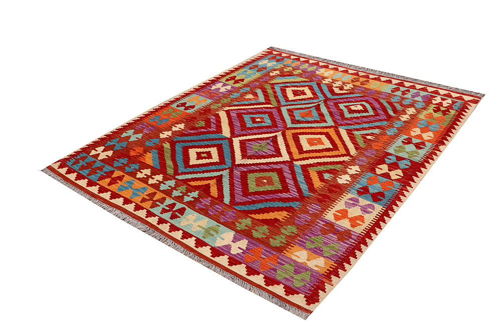 Multi Colored Kilim 5' 2 x 6' 6 - No. 66790 - ALRUG Rug Store