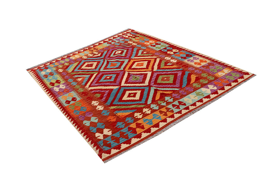 Multi Colored Kilim 5' 2 x 6' 6 - No. 66790 - ALRUG Rug Store