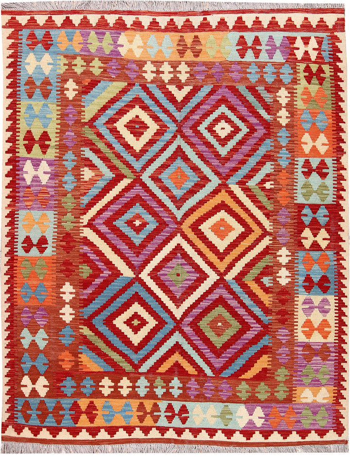 Multi Colored Kilim 5' 2 x 6' 6 - No. 66790 - ALRUG Rug Store