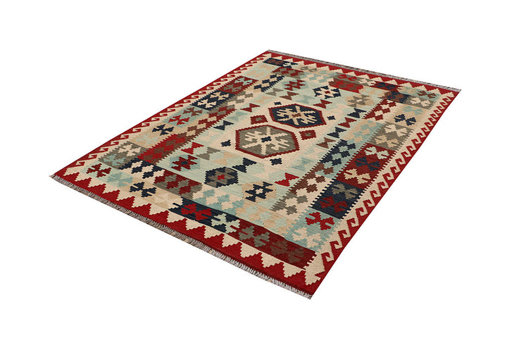 Multi Colored Kilim 4' 11 x 6' 7 - No. 66791 - ALRUG Rug Store