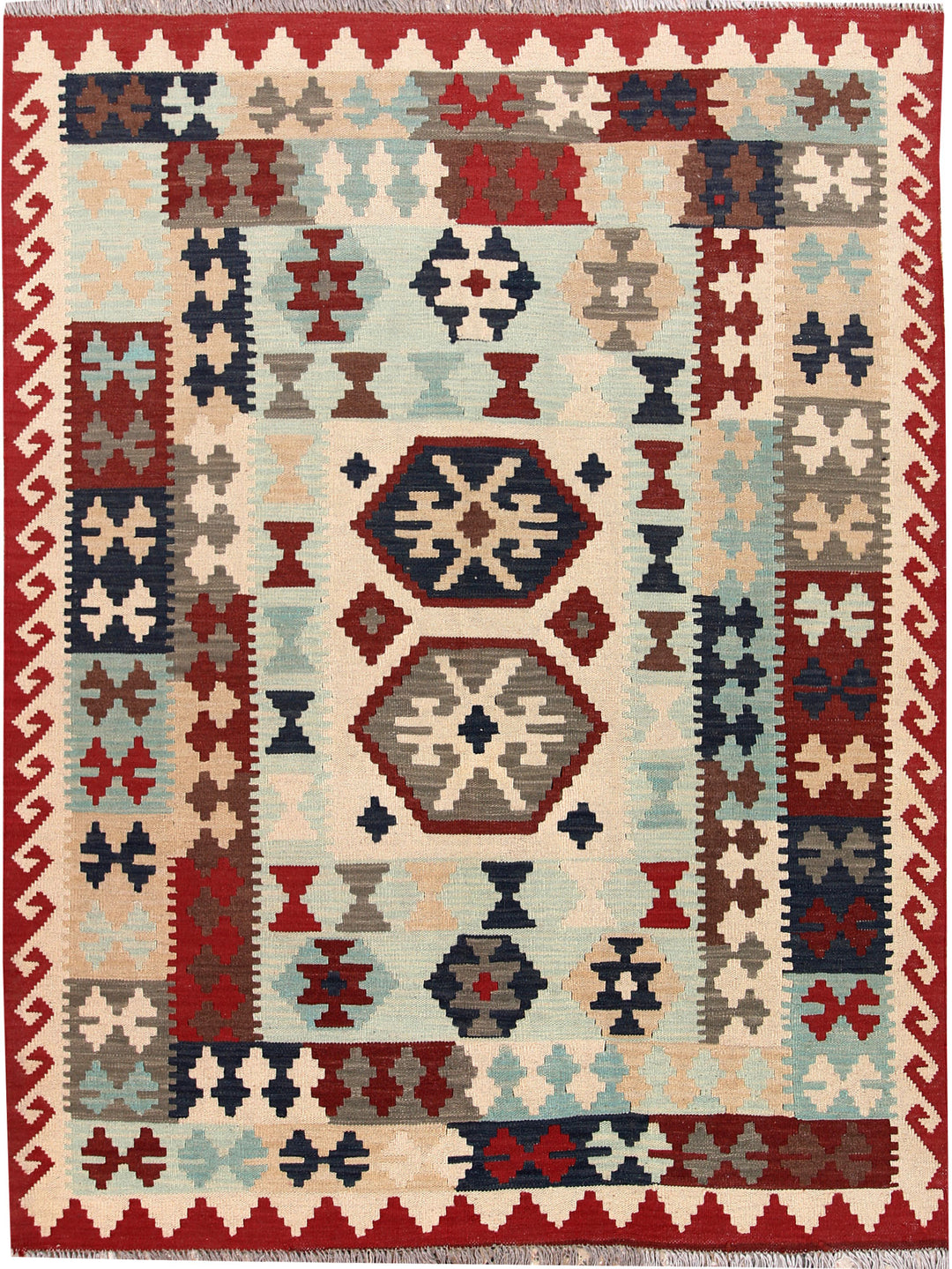 Multi Colored Kilim 4' 11 x 6' 7 - No. 66791 - ALRUG Rug Store