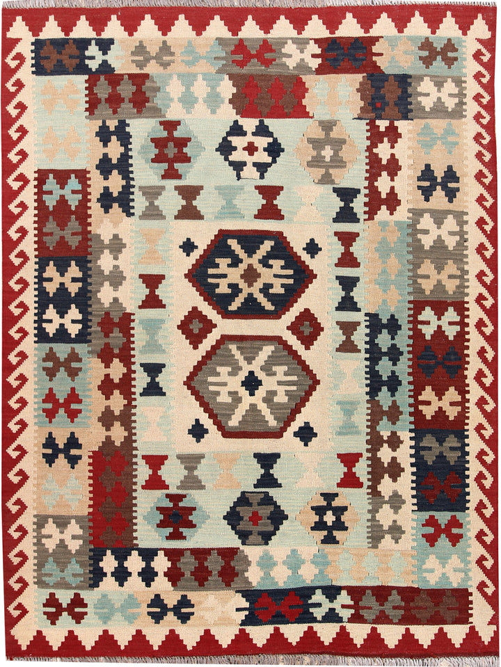 Multi Colored Kilim 4' 11 x 6' 7 - No. 66791 - ALRUG Rug Store