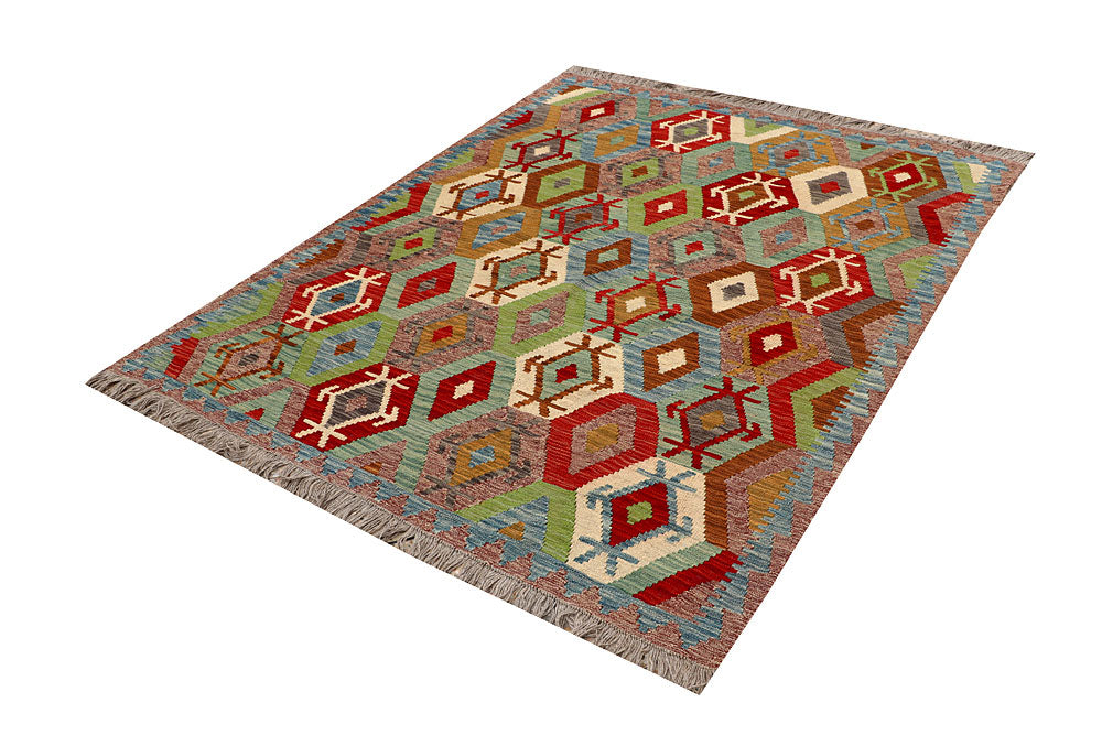 Multi Colored Kilim 5' x 6' 4 - No. 66793 - ALRUG Rug Store