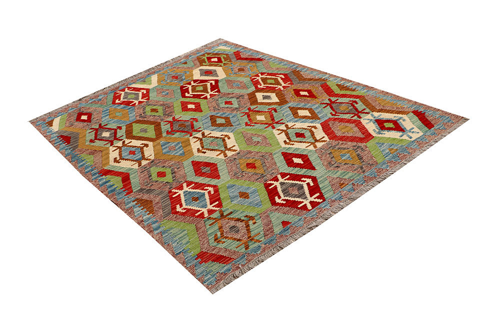 Multi Colored Kilim 5' x 6' 4 - No. 66793 - ALRUG Rug Store
